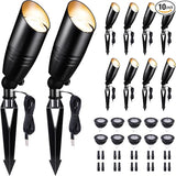 Black LED Outdoor Spotlights, Durable Low Voltage Landscape Lighting, Aluminum Waterproof Uplights for House | Lumora