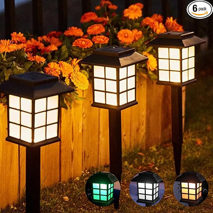 Solar Garden Lights, 6 Pack LED Outdoor Waterproof Lawn Lights, Landscape Lighting for Garden, Landscape, Path | Lumora