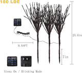 FUCHSUN 3 Pack Solar Outdoor Garden Branch Lights, 2.2 FT 180 LED Lighted Twig Stakes Pathway Branches Light | Lumora