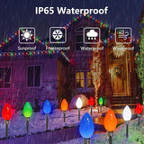 10 Pack Jumbo C9 Solar Christmas Lights, Large Bulbs Waterproof Outdoor Christmas Decorations, Solar Powered Lights | Lumora