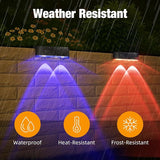 Peasur Solar Fence Lights Outdoor RGB, 2 Pack Step Light Solar Powered, Waterproof LED Deck Lights for Stairs | Lumora