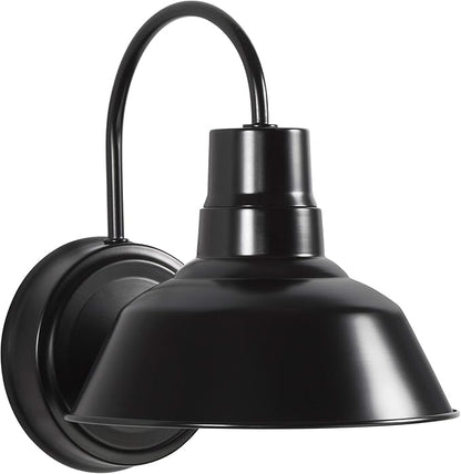 Black Gooseneck LED Wall Sconce Barn Light Fixture - Industrial Antique Farmhouse Style - Vintage Patio Porch Wall Mount Light - Indoor/Outdoor - UL Listed - 9W 800lm Cool White