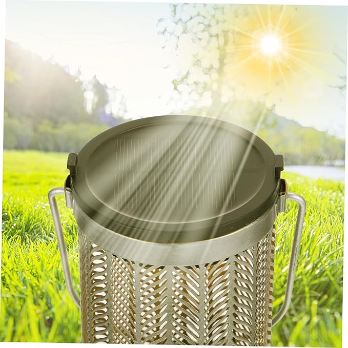 TOYANDONA Solar Lantern Outdoor Decorative Light for Garden LED Solar-Powered Hanging Landscape Projection Lamp Hollow Design for Patio and Yard