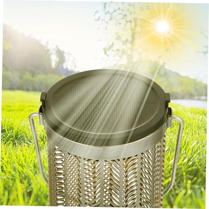 TOYANDONA Solar Lantern Outdoor Decorative Light for Garden LED Solar-Powered Hanging Landscape Projection Lamp Hollow Design for Patio and Yard