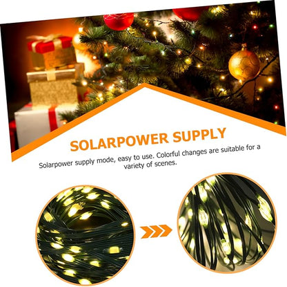 Solar LED Strip Light Warm White Outdoor Solar String Lights LEDs Flexible Decorative Lighting for Garden Bedroom Wedding Office