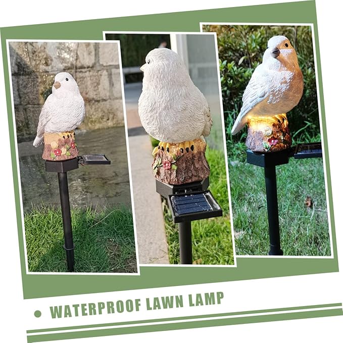 VICASKY 1pc Solar Seagull Decorative Light Garden Pathway Lamp Outdoor Seabird Design Led Lawn Light