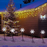 BRIGHTDECK Snowflake Solar Christmas Decorations Outdoor, 5 Pack LED Pathway Lights, Waterproof Snowflake Pathway | Lumora