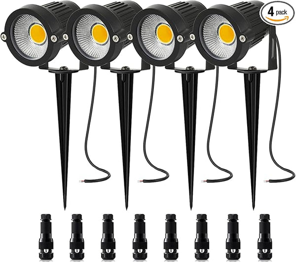 Low Voltage Landscape Lighting with Connectors Spotlights Outdoor Landscape Lights LED Garden Spot Lights 5W 500LM | Lumora