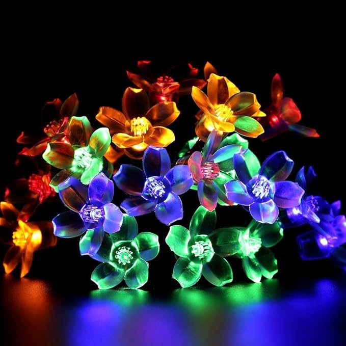 FULLBELL Easter Fairy Lights Flower String Lights 100LED 8 Flash Modes Cherry Blossom - Decorative Outdoor Light | Lumora