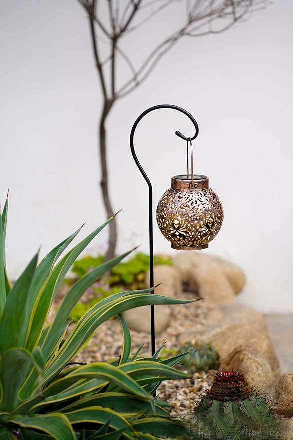 Garden Solar Lights Multi-Color Changing LED Flower Stake Light Decorative Landscape Lawn Yard Outdoor Lights The Length is About 145*145*155mm/6 *6*6inch