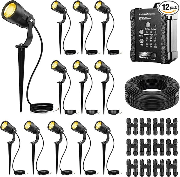 All-in-One Low Voltage Landscape Lighting Kit, 6W 3000K Outdoor LED Landscape Spotlights with 65W Transformer | Lumora
