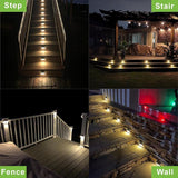 XLUX Solar Lights for Steps Decks Pathway Yard Stairs Fences, LED lamp, Outdoor Waterproof, Warm Light, 2 Pack | Lumora