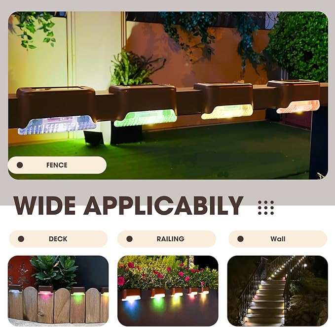 Solar Deck Lights Outdoor 16 Pack,Solar Step Lights Waterproof for Stairs,Step,Patio Front Porch,Backyard | Lumora