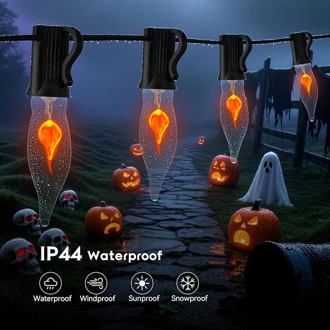 25-Pack Flickering Flame Light Bulbs, E12 Candelabra Base for Halloween & Christmas - Incandescent Outdoor Bulb | Lumora