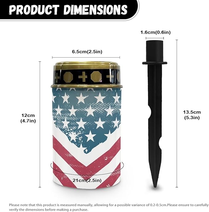 American Flag Print Solar Light Outdoor for Patriotic Waterproof Landscape Path Lights Decorative 4th of July Solar | Lumora