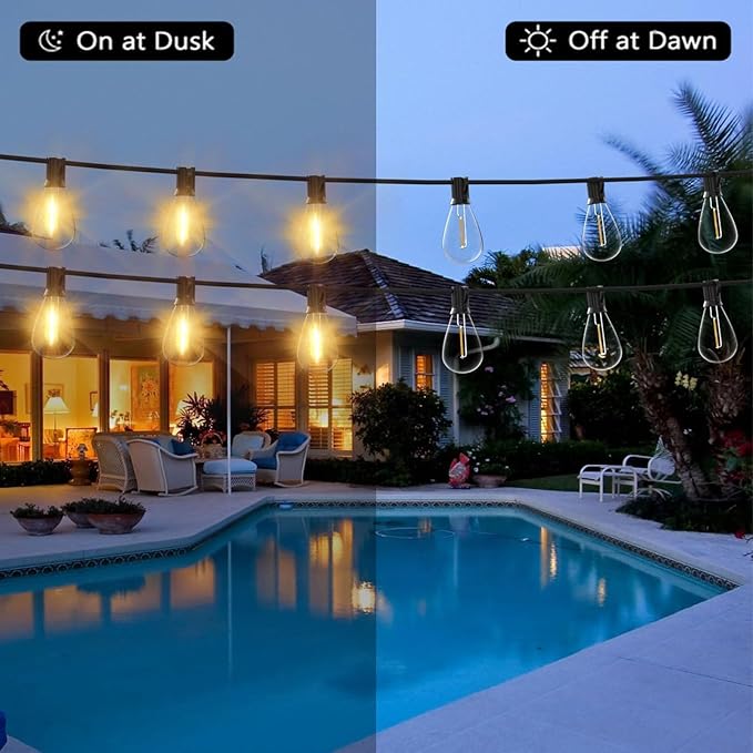 200FT Outdoor String Lights, Ultra Long Waterproof 60+2 Shatterproof Bulbs Led Outside Patio Lights for Porch Deck Garden Backyard Balcony Wedding Party Decor