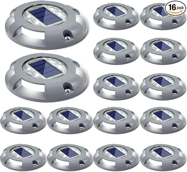 SIEDiNLAR Solar Deck Lights Dock Driveway Light LED Solar Powered Outdoor Waterproof Road Markers for Step Sidewalk | Lumora