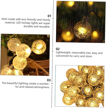 Homoyoyo Solar String Lights Outdoor 5m Warm LED Bubble Globe Decor Lamp Solar Powered Patio Garden Yard Lighting with 20 Large Bulbs for Outdoor Decoration