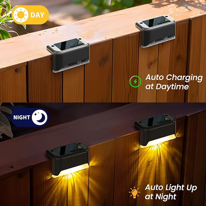 APONUO Solar Deck Lights 16 Pack, Solar Lights Outdoor Waterproof Led Solar Step Lights for Outside | Lumora