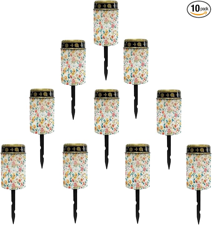 Solar Garden Stake Lights Outdoor,Watercolor Flower Lights Stake Landscape Lightsing for Yard Patio,Flameless Warm White Solar Powered Fairy Lights for Outside,Wall Lights Auto On/Off