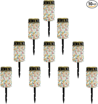 Solar Garden Stake Lights Outdoor,Watercolor Flower Lights Stake Landscape Lightsing for Yard Patio,Flameless Warm White Solar Powered Fairy Lights for Outside,Wall Lights Auto On/Off