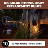 Norb NorbSOLAR S14 LED Solar Replacement Bulbs 1W DC – Outdoor String Light Bulbs with Warm Candlelight Glow, E26 | Lumora