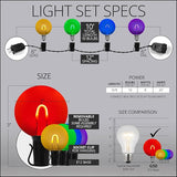 10' FlexFilament LED Shatterproof Outdoor String Lights Black Wire 1-Watt per Bulb Globe String Lights Balcony | Lumora