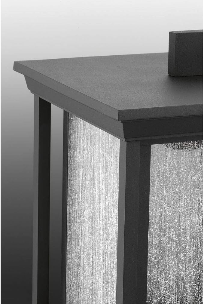 Progress Lighting Endicott Collection 1-Light Clear Seeded Glass Craftsman Outdoor Small Wall Lantern Light | Lumora