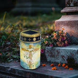 Cross Floral Cemetery Lights - Solar Garden Pathway Lights, Outdoor Waterproof, Warm White | Lumora