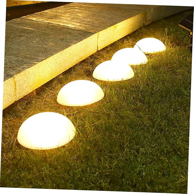 Veemoon Solar Garden Lamp Warm Light Hemisphere Ground Stake Outdoor Pathway Light for Patio Driveway Flower Bed | Lumora