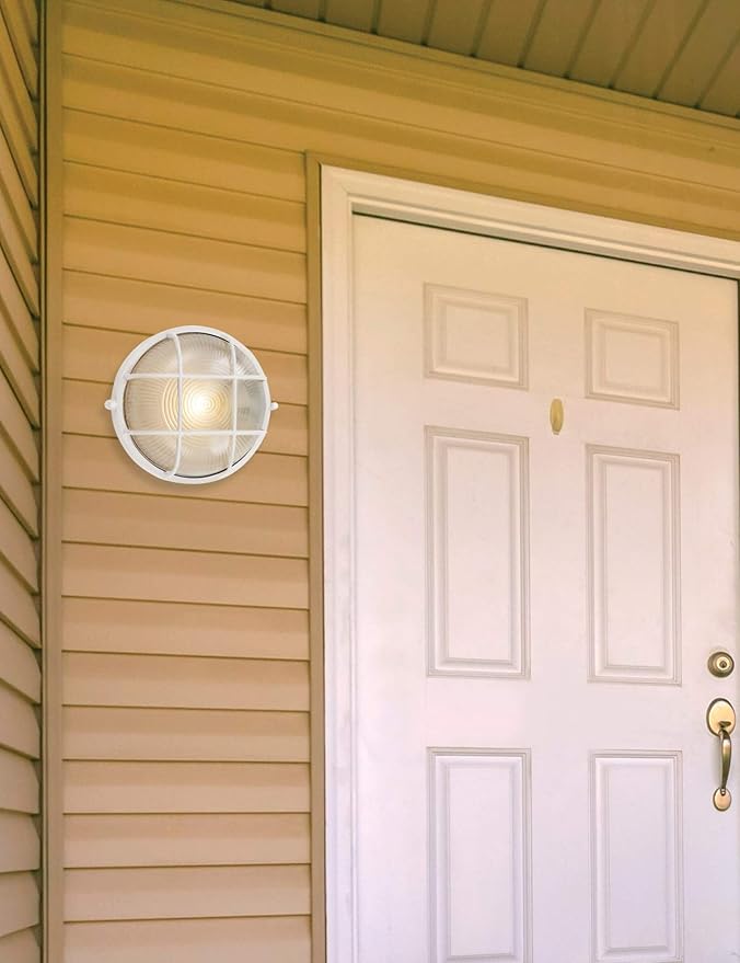 Trans Globe Lighting 41515 WH Outdoor Aria 10" Bulkhead, White