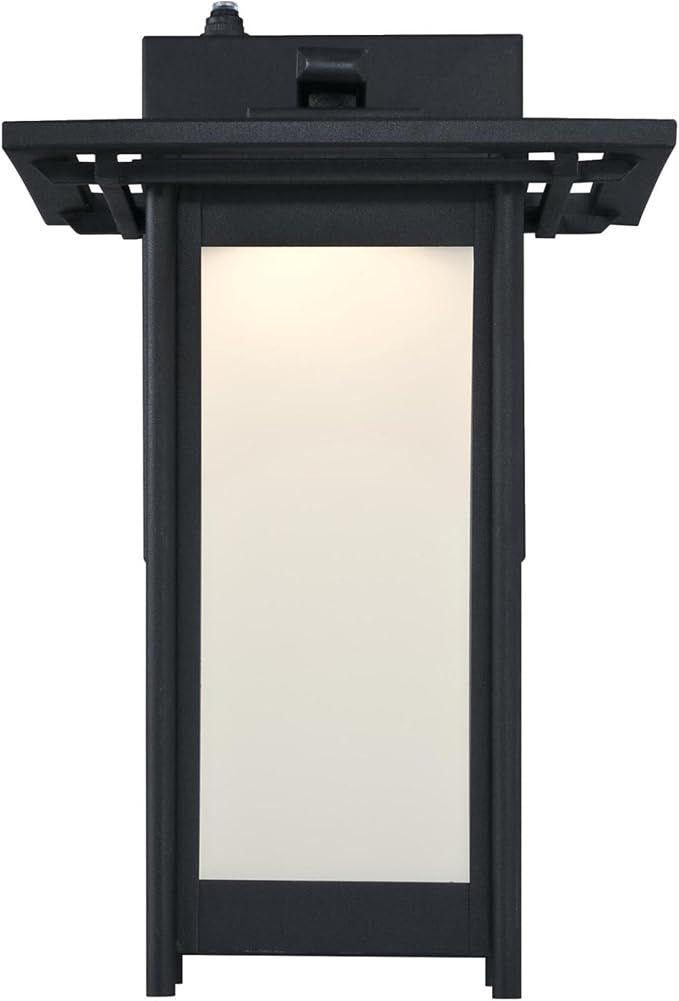 Westinghouse 6361100 Clarissa One-Light Led Outdoor Wall Fixture with Dusk to Dawn Sensor, Textured Black