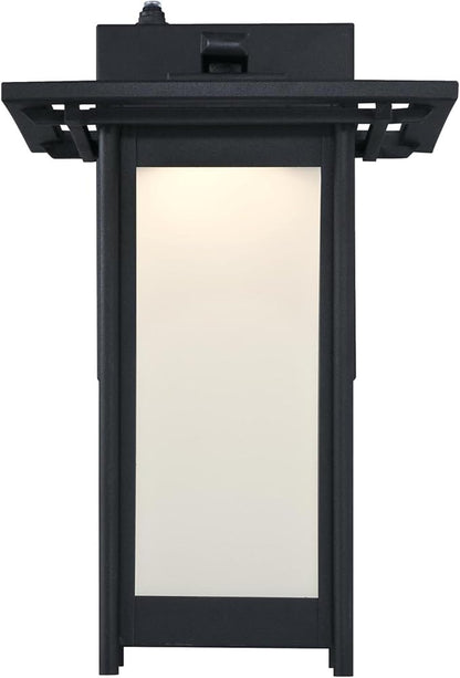 Westinghouse 6361100 Clarissa One-Light Led Outdoor Wall Fixture with Dusk to Dawn Sensor, Textured Black