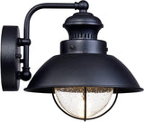 John Timberland Fordham Farmhouse Rustic Industrial Outdoor Wall Light Fixture LED Black Metal 8" Seedy Glass | Lumora