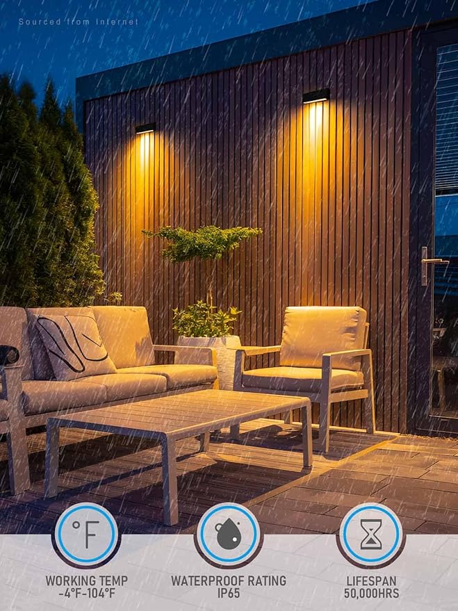 LEONLITE 5CCT Low Voltage Fence Lights, 8inch 5W LED Deck Lights, 12-24V AC/DC Landscape Step Railing Light, CRI90, 1800K/2700K/3000K/4000K/5000K, IP65, UL Listed Cord, Black, Aluminum, Pack of 4