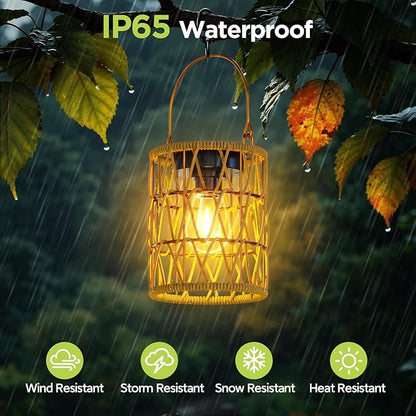 KOOPER 8 Pack Taller Solar Pathway Lights Outdoor 2 Pack Hanging Solar Lanterns Outdoor Waterproof