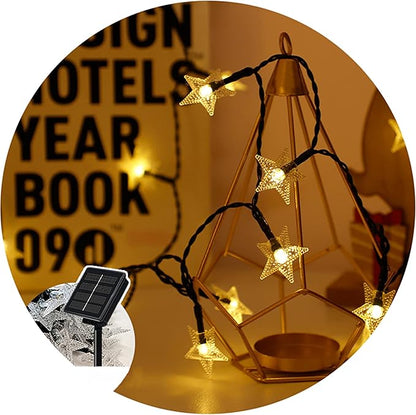 Solar String Lights Outdoor Lights led Pearl Star Light String 8 Functions Outdoor Engineering Lantern Christmas Garden Decoration