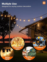 addlon 4 Pack String Light Poles Pro, Aluminum Waterproof Harder 9FT Light Poles for Outside String Lights with | Lumora
