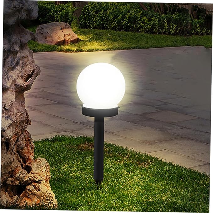 2pcs Solar Lawn Lights Warm Waterproof Ground Plug Landscape Path Lights for Outdoor Garden and Courtyard Decoration