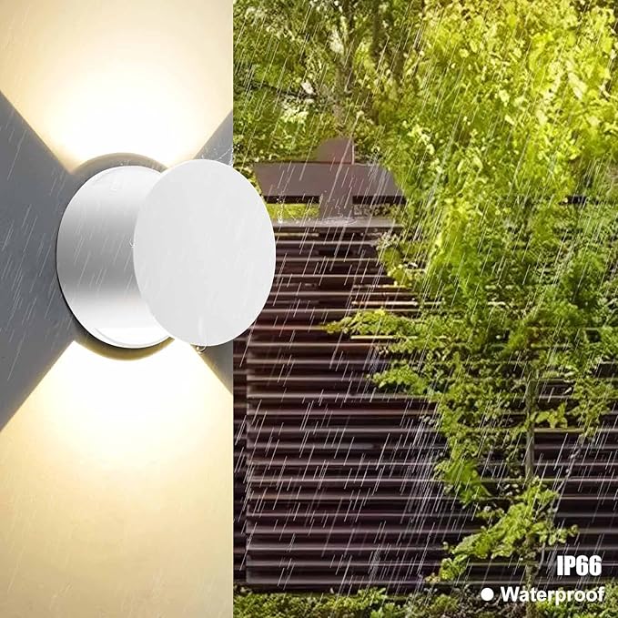 Kawell 8W Modern LED Wall Sconce Light Up Down Waterproof Outdoor Wall Lamp Indoor Hardwired for Bedroom Bathroom | Lumora