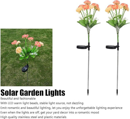 ZJchao Solar LED Flower Lights Garden Patio Lawn Yard Pathway Simulation Decorative Stake Lights for Outdoor