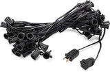 Holiday Lighting Outlet C7 Christmas Light String, Patio and Event Lighting, Black Cord, 12" Socket Spacing SPT-1 | Lumora