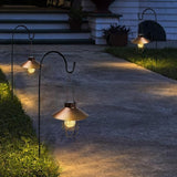 HUYIENO 2Pack Solar Metal Hanging Lantern with Shepherd Hook Outdoor Led Garden Lights Brushed Copper | Lumora