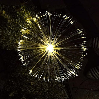 Solar Weeping Willow Firework Light, Outdoor Jellyfish Solar Garden Decorative Stake Lights for Walkway Pathway Backyard Christmas Decoration Parties (2 Pieces) (Warm White)