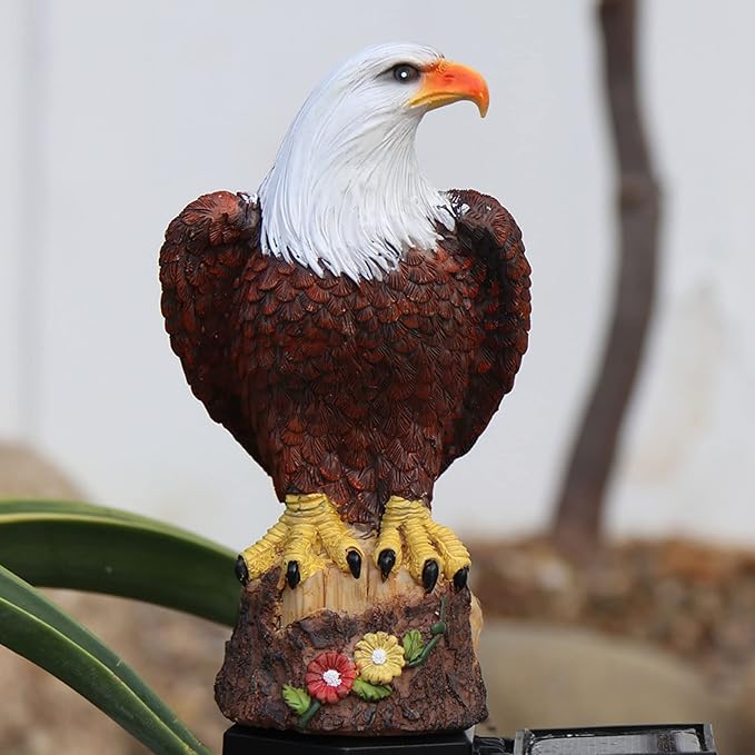 17in Solar Eagle Light, Resin Eagle Figurine Stake Light Garden Camping Eagle LED Light Outdoor Waterproof | Lumora