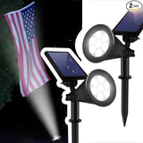 Solar Spotlights, Outdoor Ground Spot Light for Flag Pole, Bright 7-LED Dusk-to-Dawn Waterproof Landscape Flagpole | Lumora