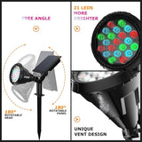 Color Changing Solar Spot Lights Outdoor, 21 LEDs Brightness Solar Pathway Lights Outdoor, IP67 Waterproof Exterior | Lumora
