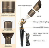 LUTEC Solid Brass Low Voltage Landscape Lighting, 12V Heavy Duty Waterproof Landscape Spotlights, Adjustable Bronze | Lumora