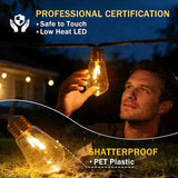 (New) Outdoor String Lights, 24FT 20 LED Hanging Bulbs Lights, IP65 Waterproof 8 Modes Plug-in Shatterproof Patio | Lumora