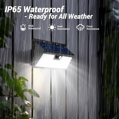 Large Solar Motion Lights Outdoor, 318 LED Super Bright Shed Lights with 3 Lighting Mode, IP65 Waterproof Solar Bar Light, Great for Outside Wall Yard Chicken Coop Garden - 2 Pack